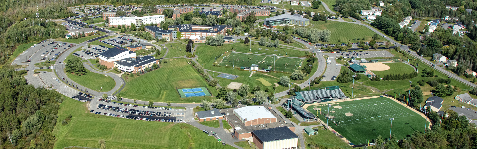 An aerial image of Husson University