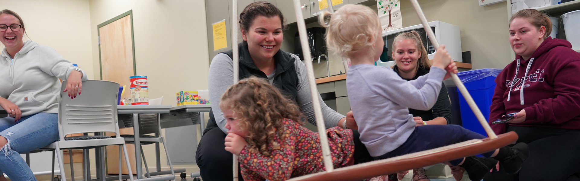 School of Occupational Therapy students work with children in a classroom setting
