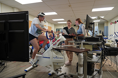Students in Husson's Bachelor of Science in Exercise Science program study human movement while pursuing their exercise science degree.