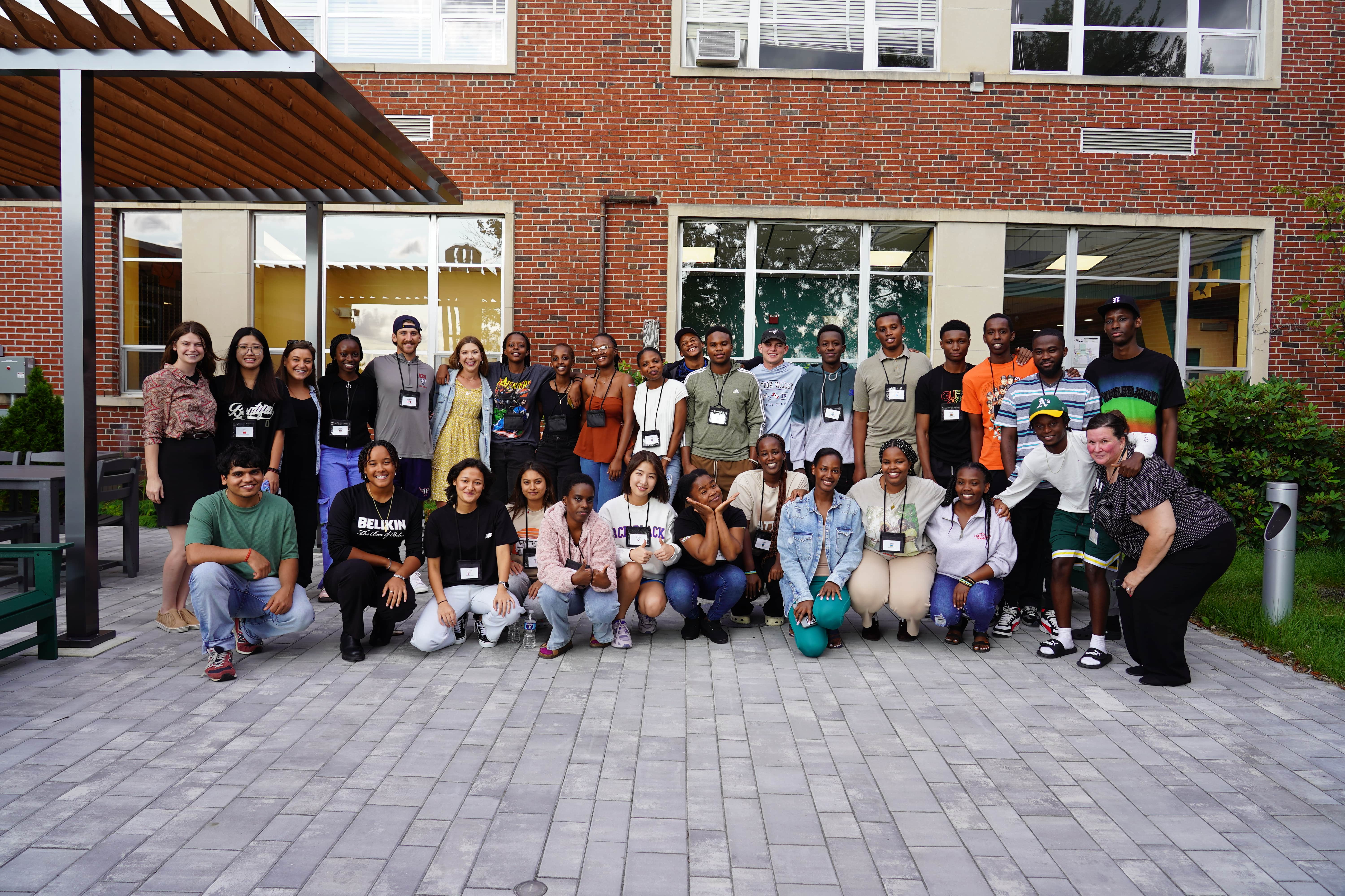 Students pose together during the 2024 International New Student Welcome Reception